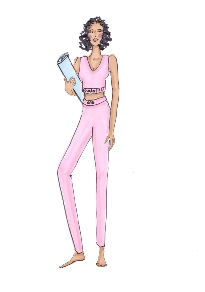 Woman in a pink sports outfit