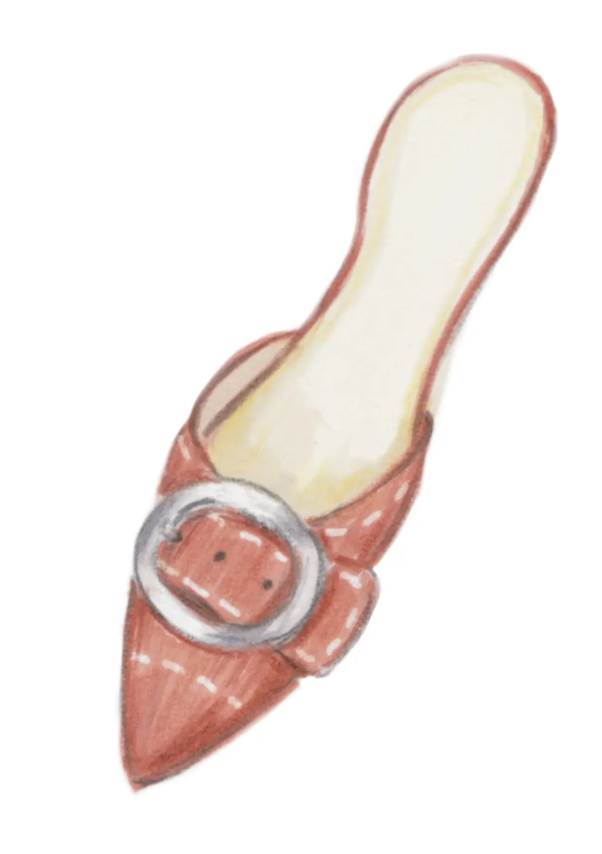 Illustration of a shoe with a big buckle