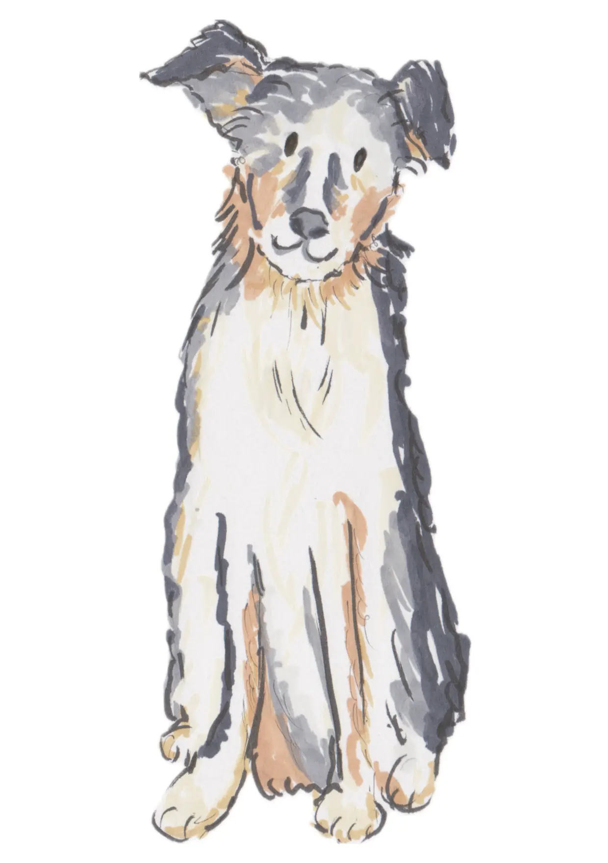 Illustration of a well-behaved dog