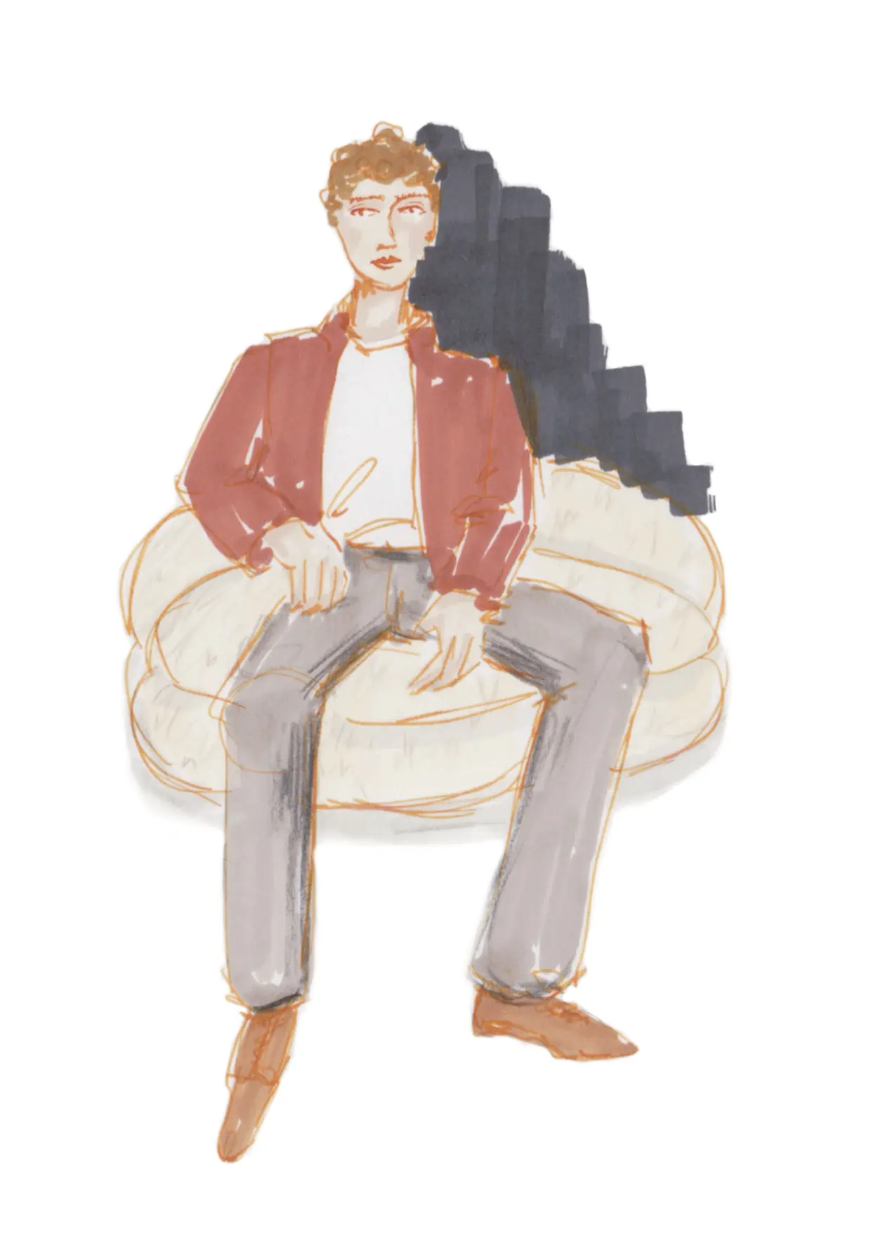 Illustration of a man sitting