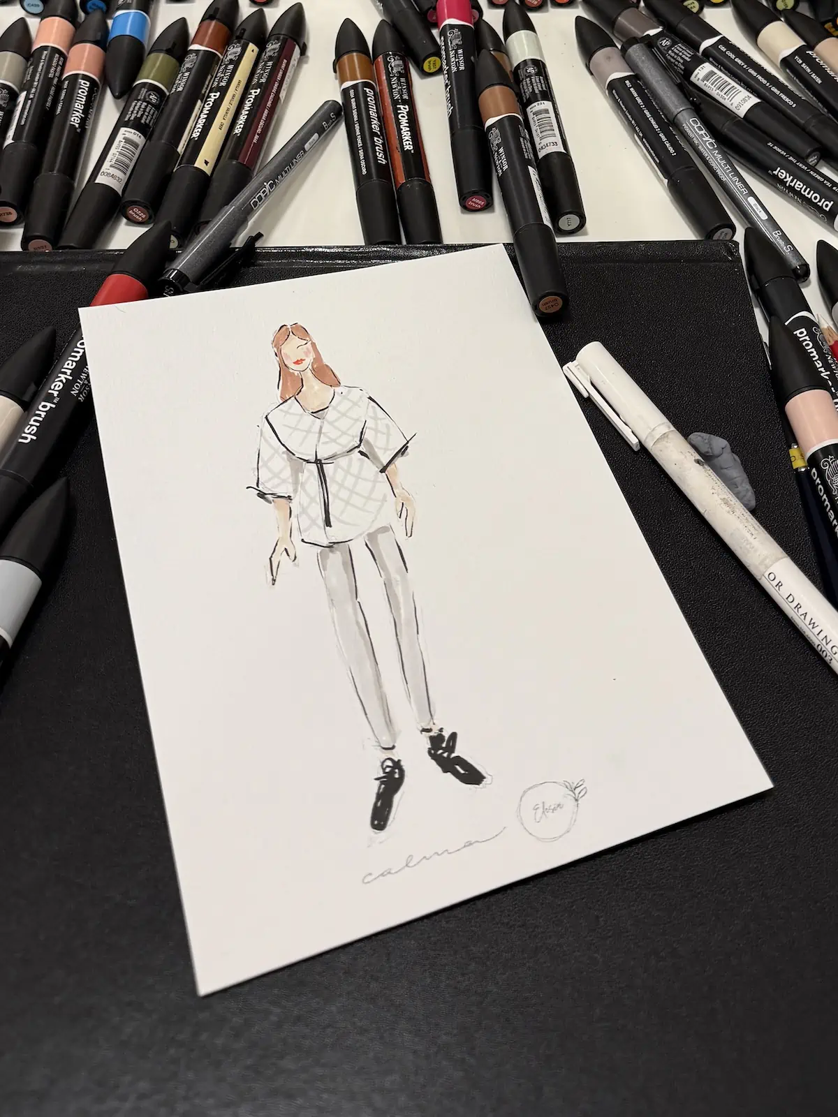 Live illustration example: Fashion sketch in progress
