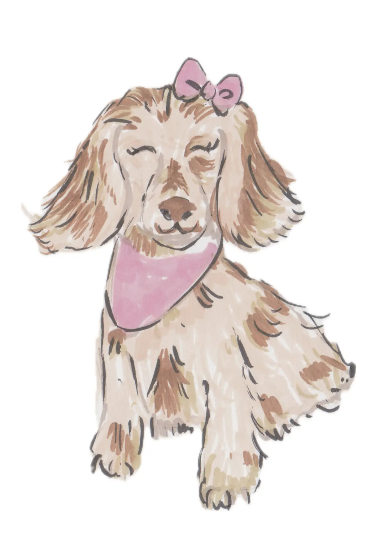 Illustration of a dog dressed as a princess