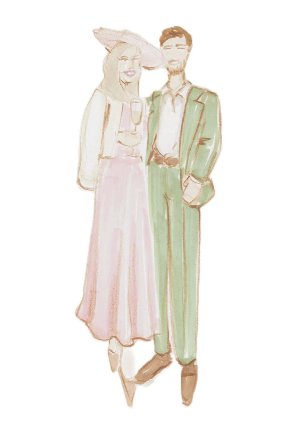 Illustration of a wedding couple